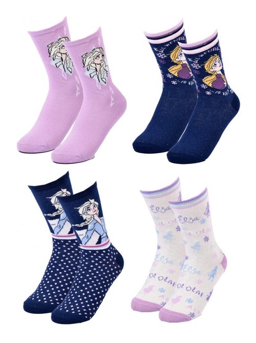Chaussettes Pack Fille LA REINE DES NEIGES - Pack de 4 - Kiabi Chaussettes Pack Fille LA REINE DES NEIGES - Pack de 4 - Kiabi