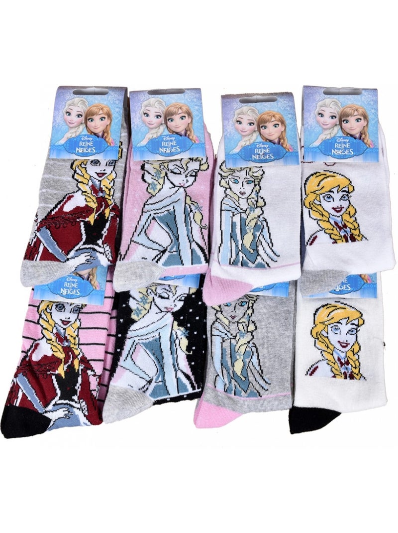 Chaussettes Pack Fille LA REINE DES NEIGES - Pack de 9 Blanc Violet Blanc - Kiabi