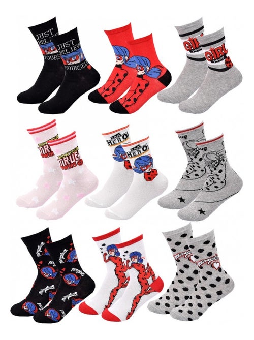Chaussettes Pack Fille MIRACULOUS - Pack de 9 - Kiabi Chaussettes Pack Fille MIRACULOUS - Pack de 9 - Kiabi