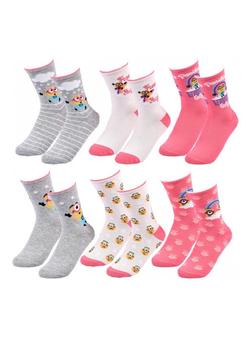 Chaussettes Pack Fille MOI MOCHE ET MECHANT - Pack de 6 - Kiabi Chaussettes Pack Fille MOI MOCHE ET MECHANT - Pack de 6 - Kiabi