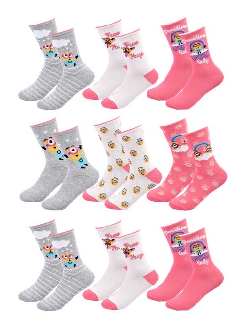 Chaussettes Pack Fille MOI MOCHE ET MECHANT - Pack de 9 - Kiabi Chaussettes Pack Fille MOI MOCHE ET MECHANT - Pack de 9 - Kiabi
