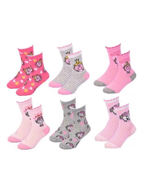 Chaussettes Pack Fille MONSIEUR MADAME - Pack de 6 - Kiabi Chaussettes Pack Fille MONSIEUR MADAME - Pack de 6 - Kiabi