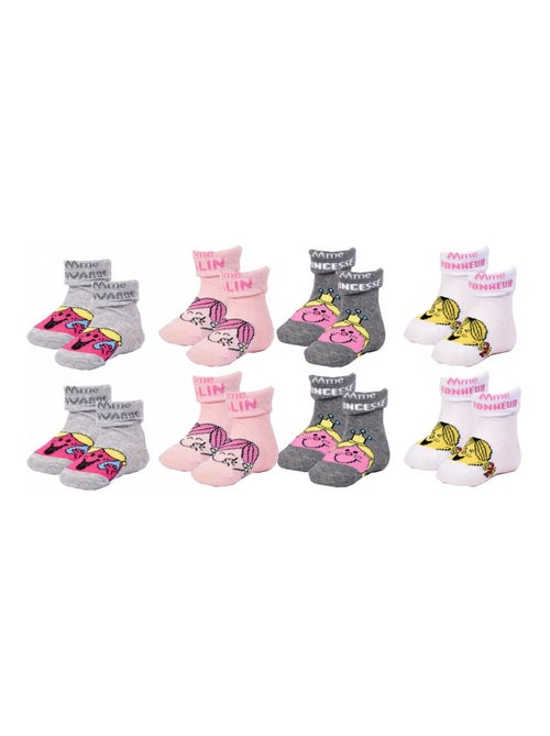 Chaussettes Pack Fille MONSIEUR MADAME - Pack de 8 - Kiabi Chaussettes Pack Fille MONSIEUR MADAME - Pack de 8 - Kiabi