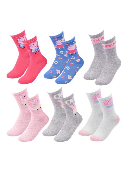 Chaussettes Pack Fille PEPPA PIG - Pack de 6 - Kiabi Chaussettes Pack Fille PEPPA PIG - Pack de 6 - Kiabi