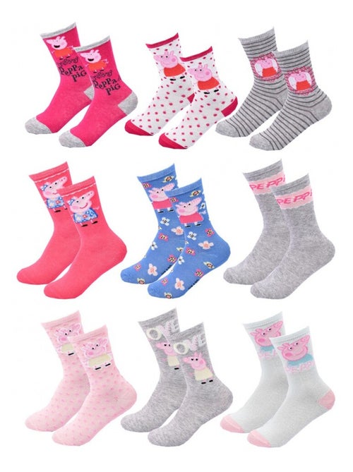 Chaussettes Pack Fille PEPPA PIG - Pack de 9 - Kiabi Chaussettes Pack Fille PEPPA PIG - Pack de 9 - Kiabi
