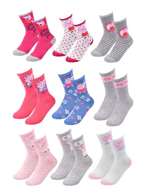 Chaussettes Pack Fille PEPPA PIG - Pack de 9 - Kiabi Chaussettes Pack Fille PEPPA PIG - Pack de 9 - Kiabi