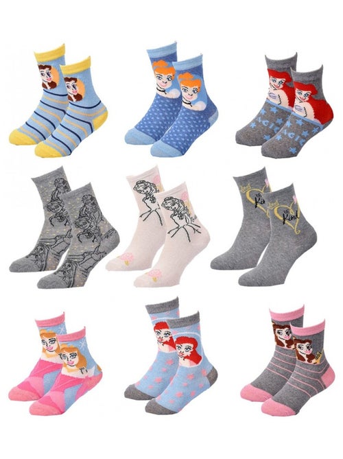Chaussettes Pack Fille PRINCESSES DISNEY - Pack de 9 - Kiabi Chaussettes Pack Fille PRINCESSES DISNEY - Pack de 9 - Kiabi