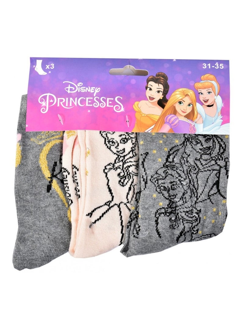 Chaussettes Pack Fille PRINCESSES DISNEY - Pack de 9 Gris Multicolore Gris - Kiabi