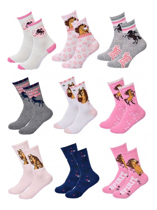 Chaussettes Pack Fille SPIRIT - Pack de 9 - Kiabi Chaussettes Pack Fille SPIRIT - Pack de 9 - Kiabi
