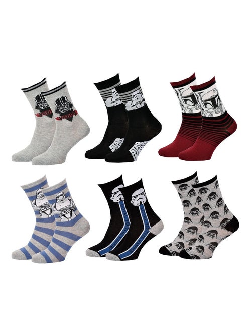 Chaussettes Pack Garçon DISNEY STAR WARS Pack de 6 Paires - Kiabi Chaussettes Pack Garçon DISNEY STAR WARS Pack de 6 Paires - Kiabi