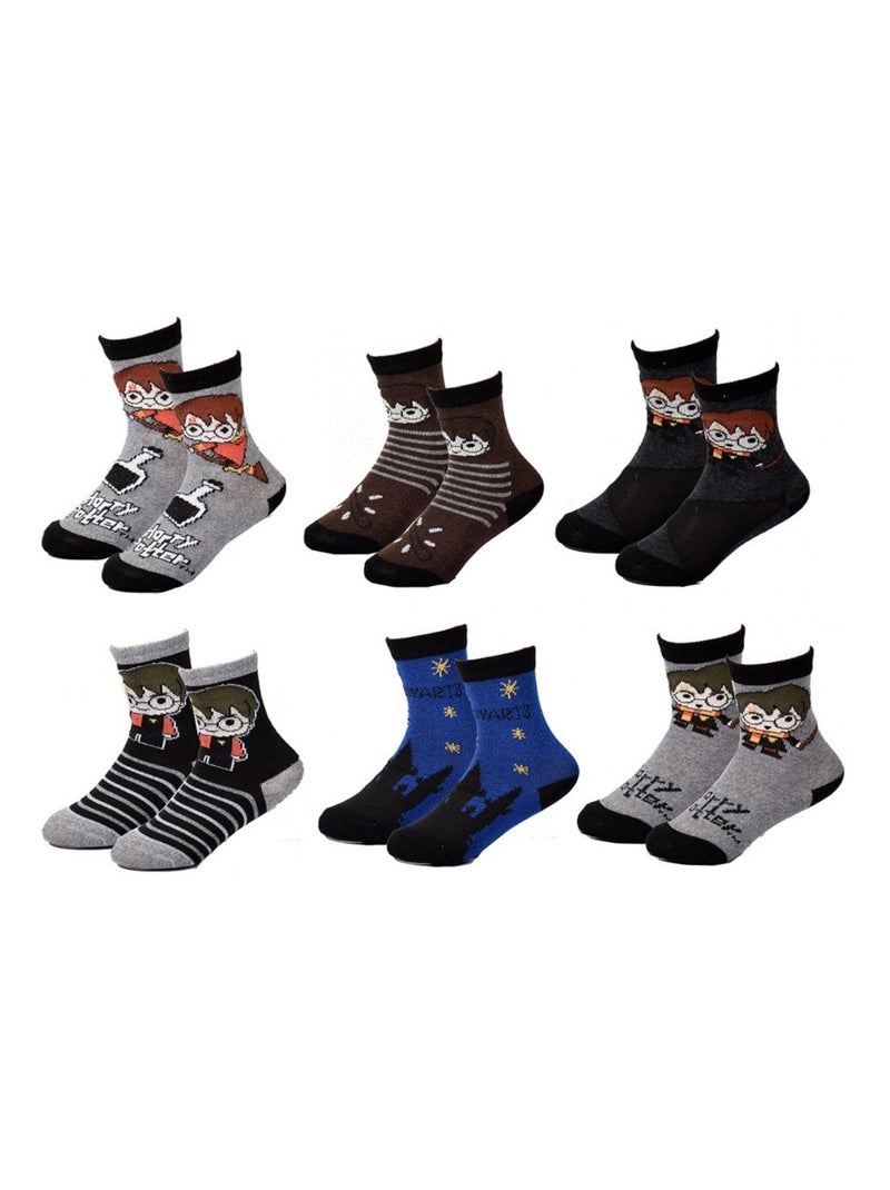 Chaussettes Pack Garçon HARRY POTTER - Pack de 9 Gris Noir Bleu - Kiabi