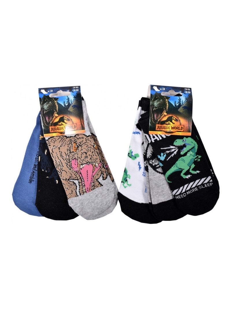 Chaussettes Pack Garçon JURASSIC WORLD - Pack de 6 Blanc Noir Gris - Kiabi