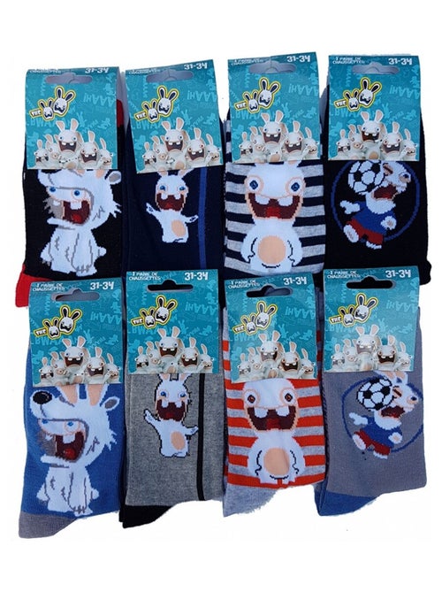 Chaussettes Pack Garçon LAPINS CRETINS - Pack de 9 - Kiabi