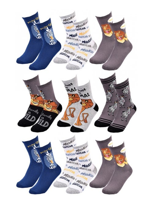 Chaussettes Pack Garçon MADAGASCAR - Pack de 9 - Kiabi