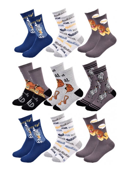 Chaussettes Pack Garçon MADAGASCAR - Pack de 9 - Kiabi
