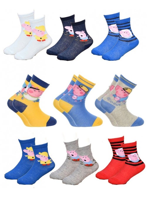 Chaussettes Pack Garçon PEPPA PIG - Pack de 9 - Kiabi