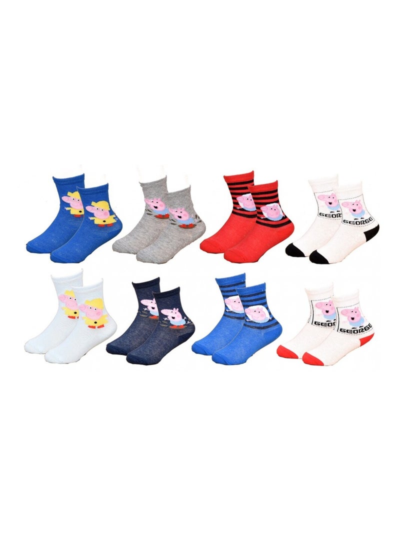 Chaussettes Pack Garçon PEPPA PIG - Pack de 9 Bleu Multicolore Gris - Kiabi