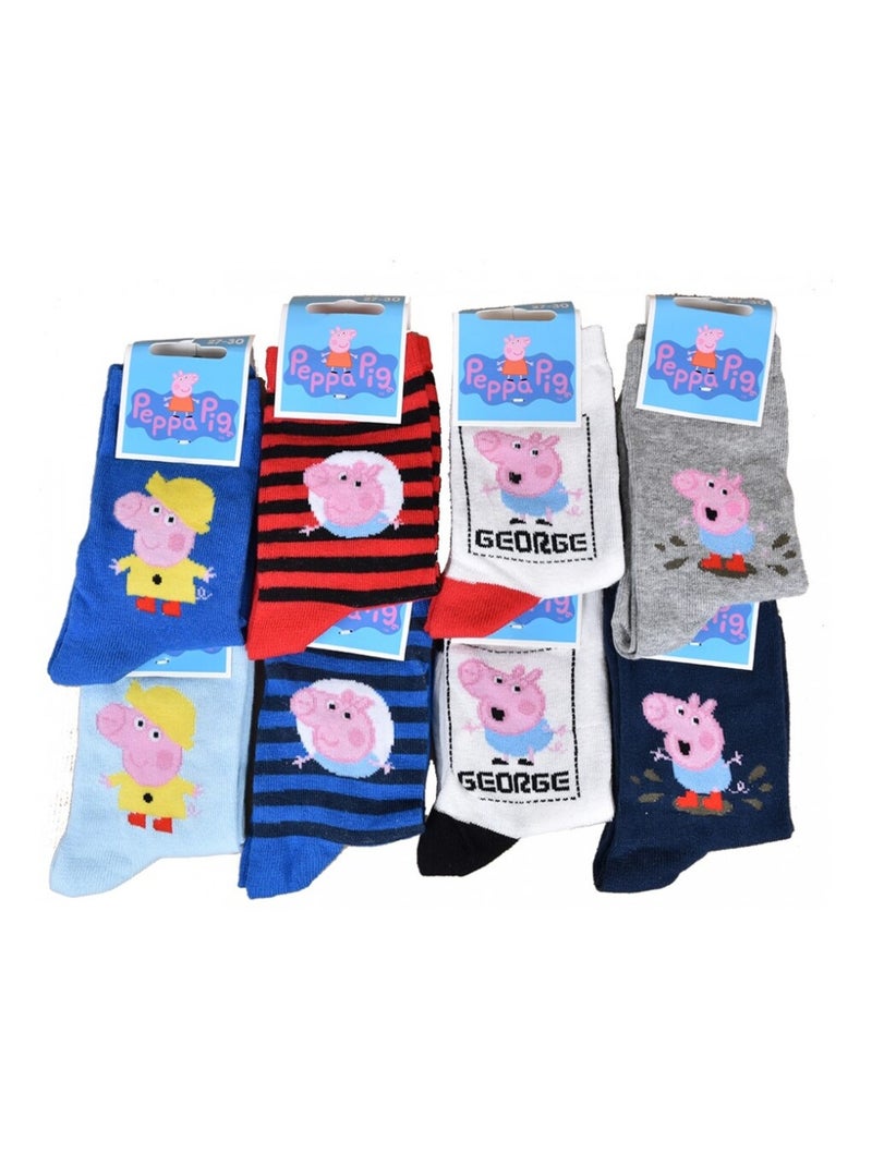 Chaussettes Pack Garçon PEPPA PIG - Pack de 9 Bleu Multicolore Gris - Kiabi