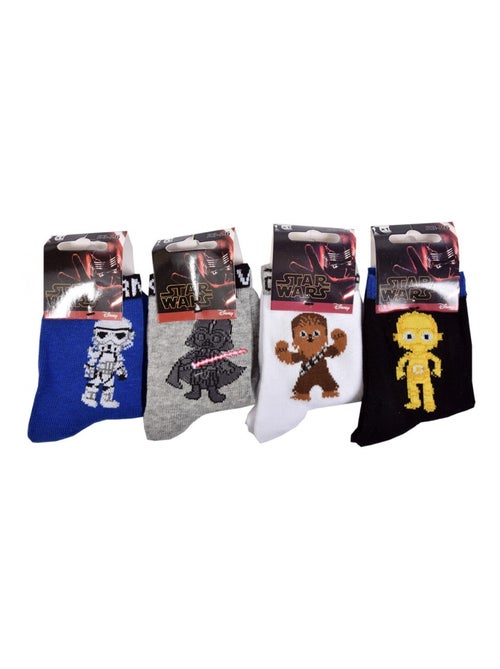 Chaussettes Pack Garçon STAR WARS - Pack de 4 - Kiabi Chaussettes Pack Garçon STAR WARS - Pack de 4 - Kiabi