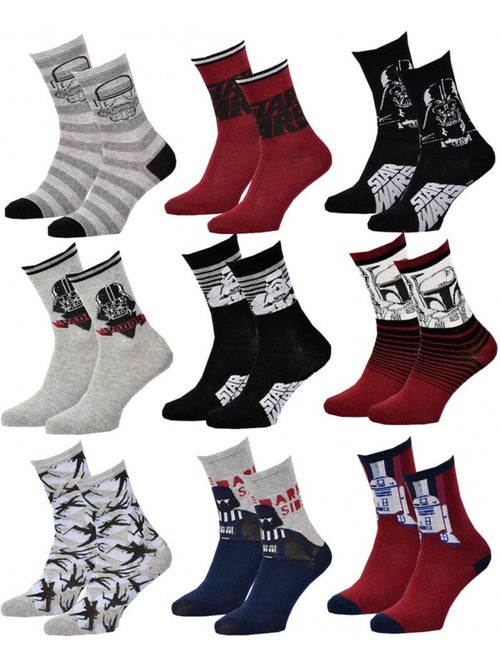 Chaussettes Pack Garçon STAR WARS - Pack de 9 - Kiabi