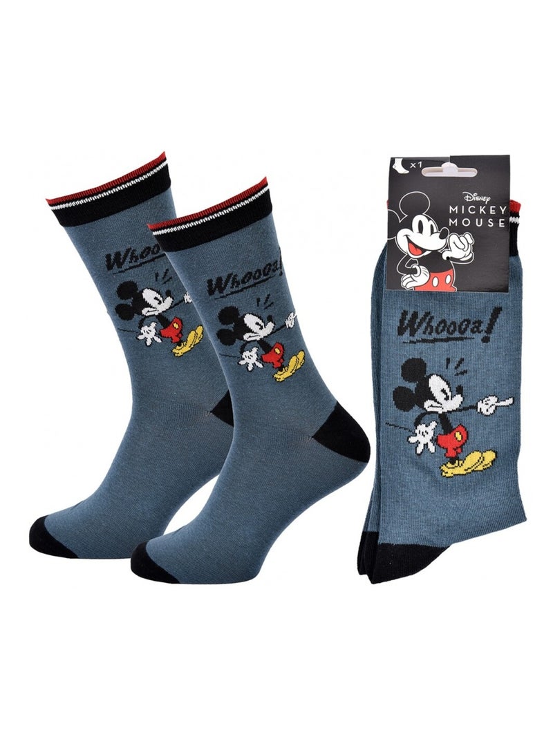 Chaussettes Pack Homme DISNEY MICKEY MOUSE Bleu Noir Blanc - Kiabi