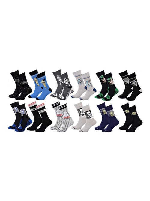 Chaussettes Pack Homme DISNEY STAR WARS - Pack de 12 - Kiabi Chaussettes Pack Homme DISNEY STAR WARS - Pack de 12 - Kiabi