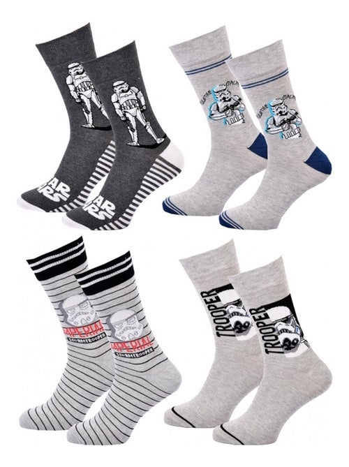 Chaussettes Pack Homme DISNEY STAR WARS - Pack de 4 - Kiabi Chaussettes Pack Homme DISNEY STAR WARS - Pack de 4 - Kiabi