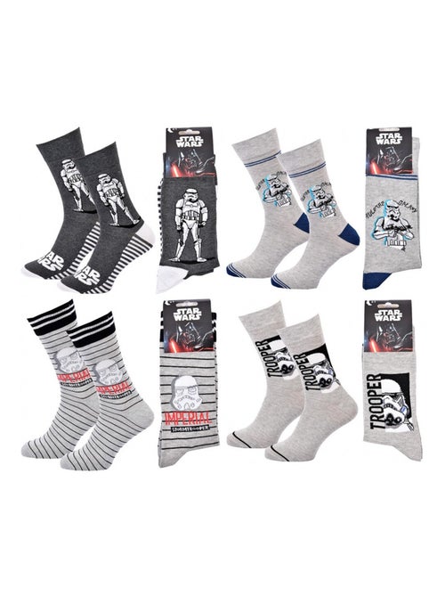 Chaussettes Pack Homme DISNEY STAR WARS - Pack de 4 - Kiabi Chaussettes Pack Homme DISNEY STAR WARS - Pack de 4 - Kiabi