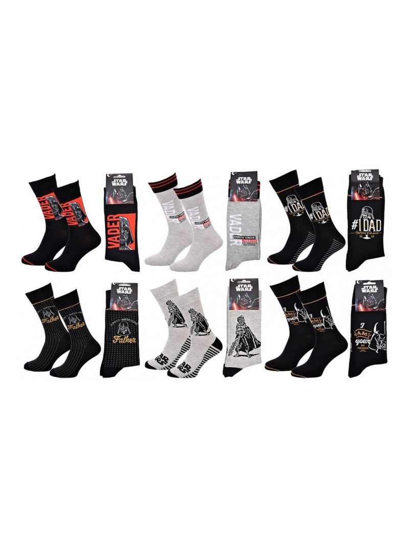 Chaussettes Pack Homme DISNEY STAR WARS - Pack de 6 Noir Gris Noir - Kiabi