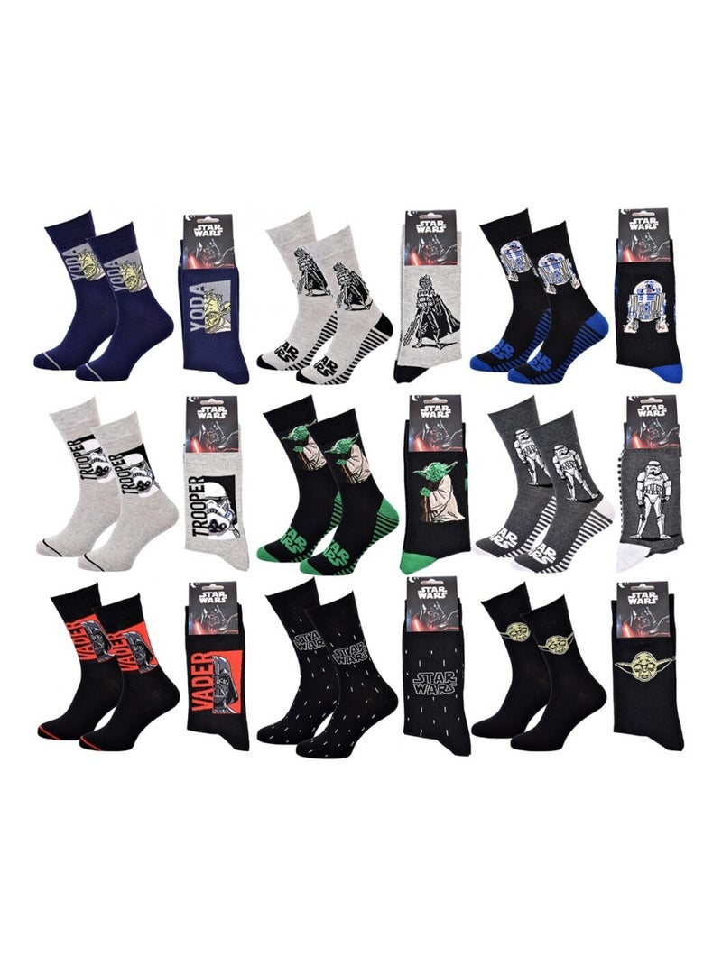 Chaussettes Pack Homme DISNEY STAR WARS - Pack de 9 Gris Multicolore Noir - Kiabi