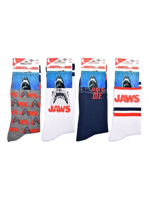 Chaussettes Pack HOMME JAWS - Pack de 4 - Kiabi Chaussettes Pack HOMME JAWS - Pack de 4 - Kiabi