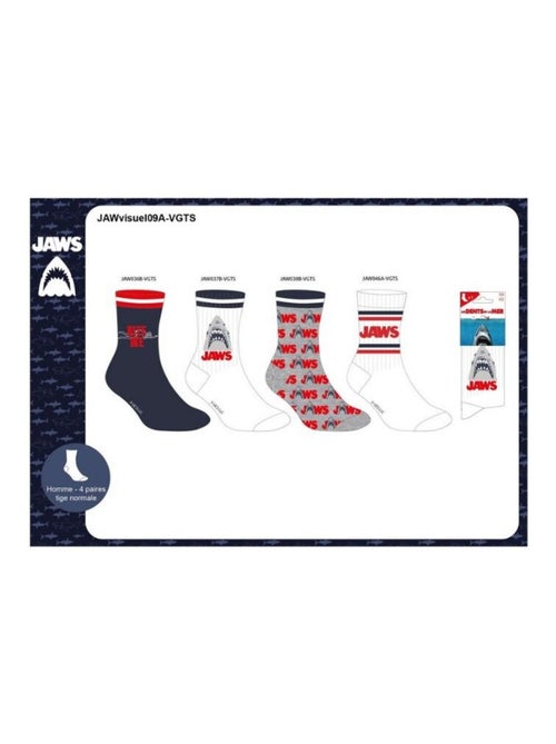 Chaussettes Pack HOMME JAWS - Pack de 4 - Kiabi Chaussettes Pack HOMME JAWS - Pack de 4 - Kiabi