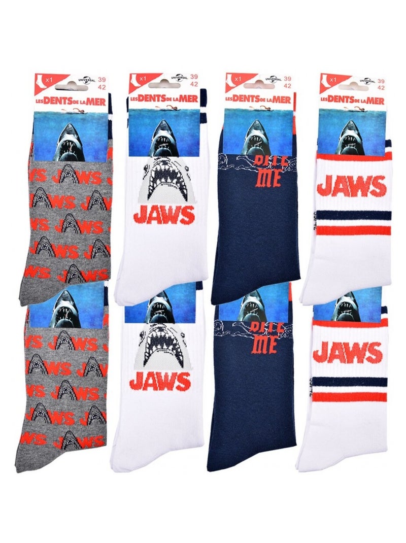 Chaussettes Pack HOMME JAWS - Pack de 8 Gris Bleu marine Blanc - Kiabi