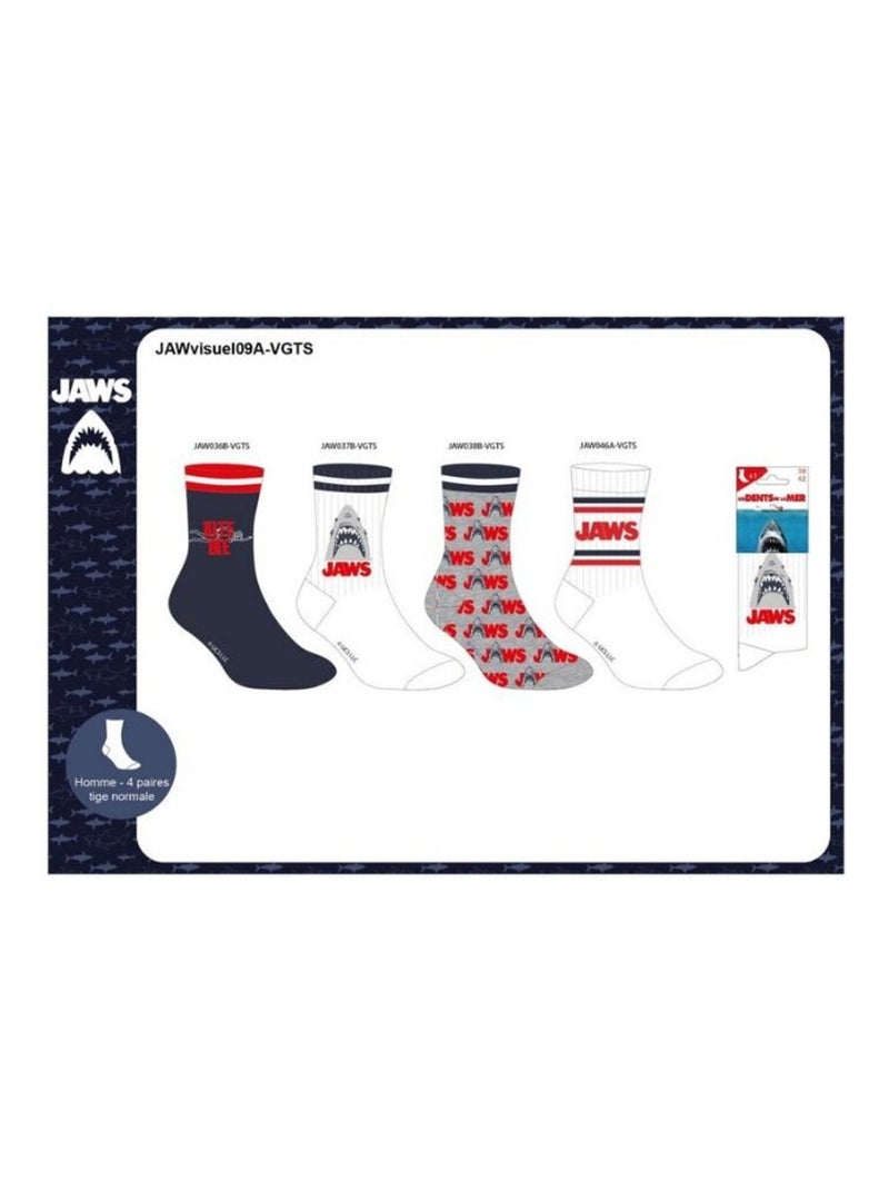 Chaussettes Pack HOMME JAWS - Pack de 8 Gris Bleu marine Blanc - Kiabi