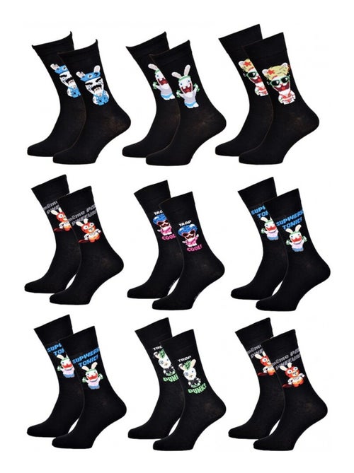 Chaussettes Pack HOMME LAPINS CRETINS - Pack de 9 - Kiabi Chaussettes Pack HOMME LAPINS CRETINS - Pack de 9 - Kiabi