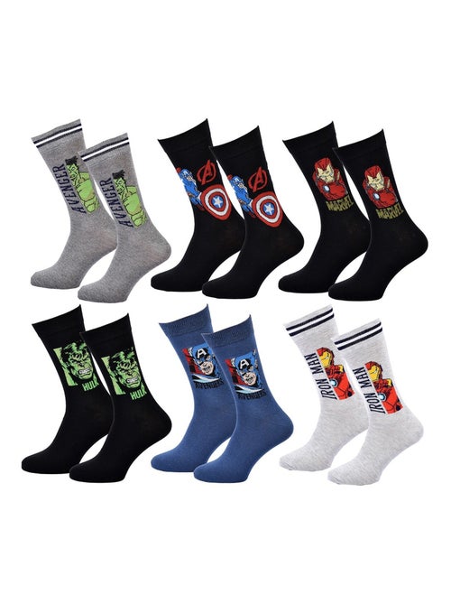 Chaussettes Pack Homme MARVEL AVENGERS Pack 6 Paires - Kiabi Chaussettes Pack Homme MARVEL AVENGERS Pack 6 Paires - Kiabi