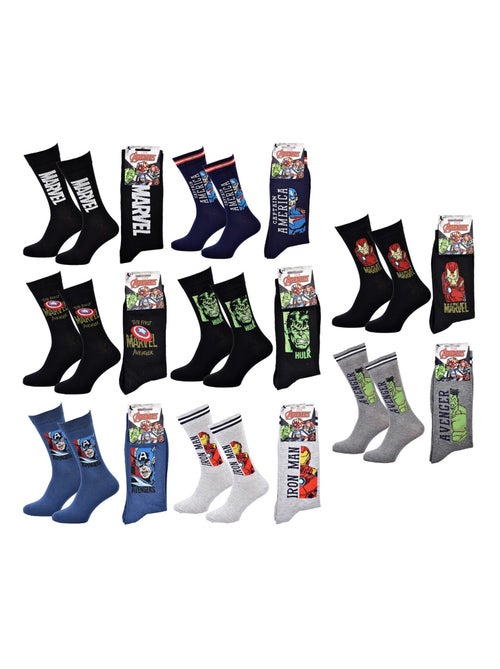 Chaussettes Pack Homme MARVEL AVENGERS Pack 8 Paires - Kiabi Chaussettes Pack Homme MARVEL AVENGERS Pack 8 Paires - Kiabi