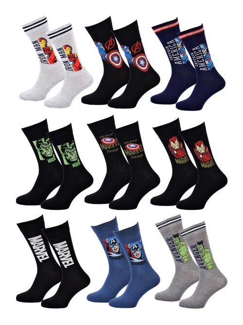 Chaussettes Pack Homme MARVEL AVENGERS Pack 9 Paires - Kiabi Chaussettes Pack Homme MARVEL AVENGERS Pack 9 Paires - Kiabi