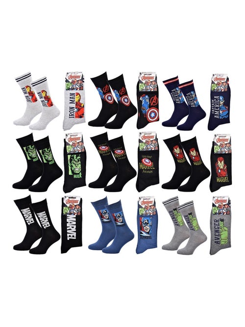 Chaussettes Pack Homme MARVEL AVENGERS Pack 9 Paires - Kiabi Chaussettes Pack Homme MARVEL AVENGERS Pack 9 Paires - Kiabi