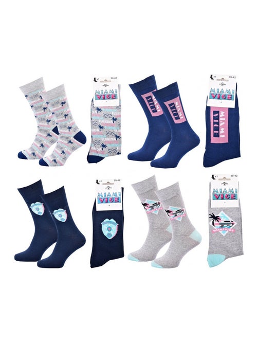 Chaussettes Pack HOMME MIAMI VICE - Pack de 4 - Kiabi Chaussettes Pack HOMME MIAMI VICE - Pack de 4 - Kiabi