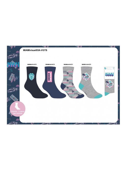 Chaussettes Pack HOMME MIAMI VICE - Pack de 4 - Kiabi Chaussettes Pack HOMME MIAMI VICE - Pack de 4 - Kiabi