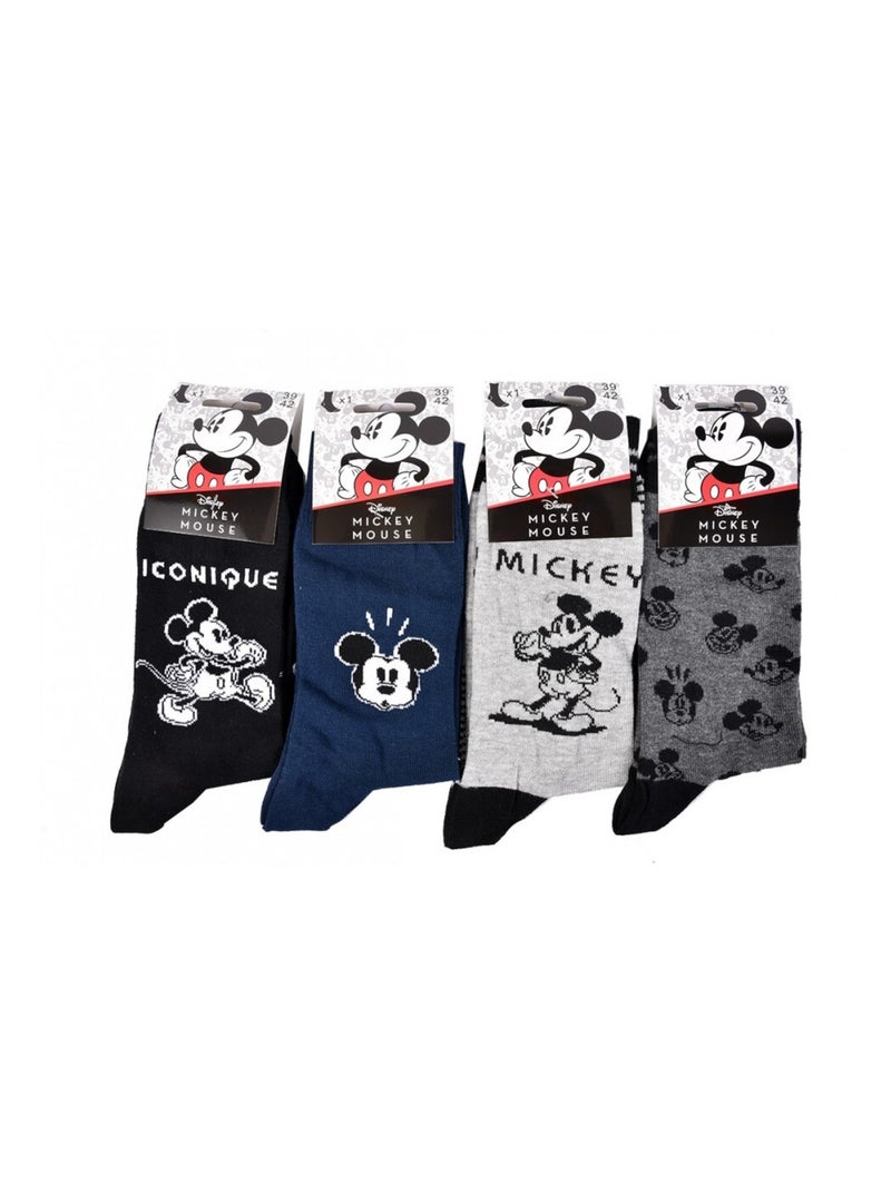 Chaussettes Pack HOMME MICKEY - Pack de 9 Bleu Gris clair Noir - Kiabi