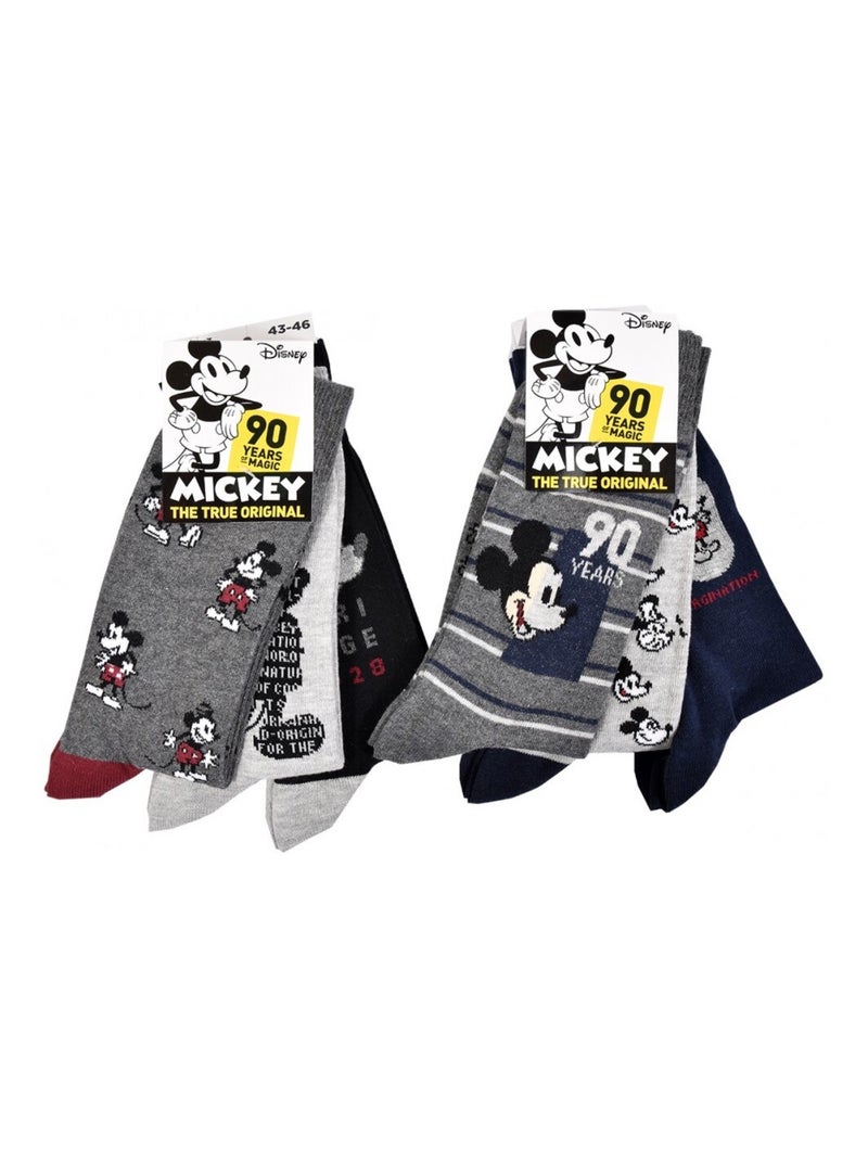 Chaussettes Pack HOMME MICKEY - Pack de 9 Bleu Gris clair Noir - Kiabi