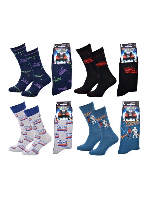 Chaussettes Pack HOMME RETOUR VERS LE FUTUR - Pack de 4 - Kiabi Chaussettes Pack HOMME RETOUR VERS LE FUTUR - Pack de 4 - Kiabi