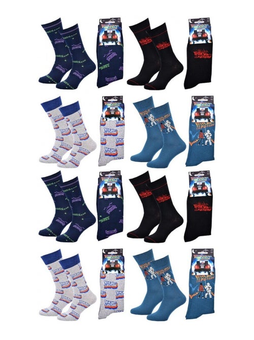 Chaussettes Pack HOMME RETOUR VERS LE FUTUR - Pack de 8 - Kiabi Chaussettes Pack HOMME RETOUR VERS LE FUTUR - Pack de 8 - Kiabi