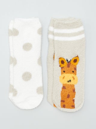 Chaussettes pilou antidérapantes - Lot de 2