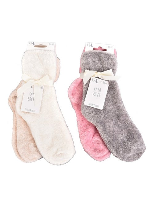Chaussettes pour Femme Casa Socks Toucher Doux - Pack de 4 - Kiabi Chaussettes pour Femme Casa Socks Toucher Doux - Pack de 4 - Kiabi