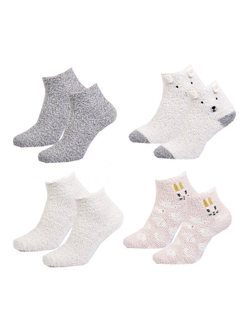 Chaussettes pour Femme Casa Socks Toucher Doux - Pack de 4 - Kiabi Chaussettes pour Femme Casa Socks Toucher Doux - Pack de 4 - Kiabi
