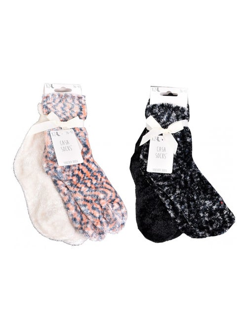 Chaussettes pour Femme Casa Socks Toucher Doux - Pack de 4 - Kiabi Chaussettes pour Femme Casa Socks Toucher Doux - Pack de 4 - Kiabi