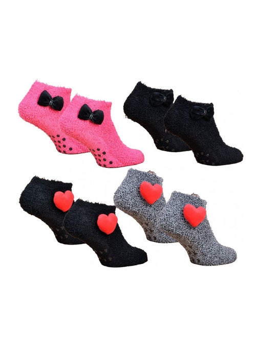 Chaussettes pour Femme Casa Socks Toucher Doux - Pack de 4 - Kiabi Chaussettes pour Femme Casa Socks Toucher Doux - Pack de 4 - Kiabi